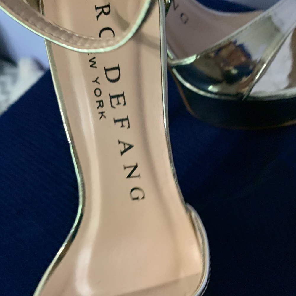Marc DeFang Gold heels size 9 - Picture 2 of 8